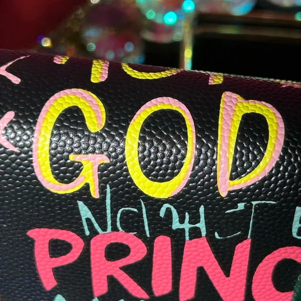 Alba Saffiano Leather Inspirational Black Zip-around Long Wallet 8” x 4.… - Picture 4 of 17